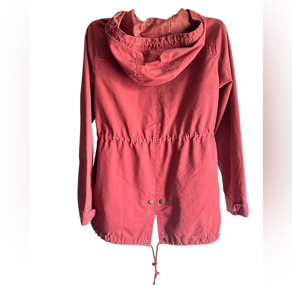 Ambiance Burgundy Jacket Women's Hooded Jacket Size Medium - Picture 3 of 4